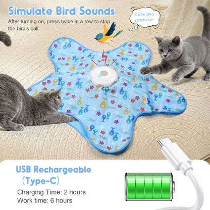 Interactive Unpredicatable Moving Feather Hunting Cat Toy , Hide and Seek Rechargeable Cat Toy for Bored Cat,Automatic Chargeable，Indoor Exercise & Boredom Relief for All Breeds Cats , #Summerwins #Dealsforyoudays